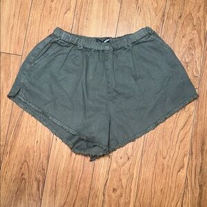 Olive green short shorts